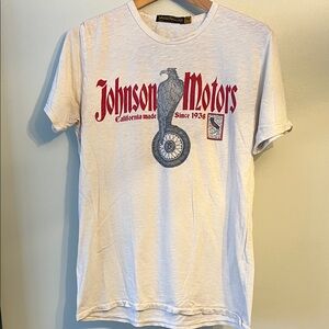 Lucky Brand White Johnson Motors Graphic Tee - Early 2000’s